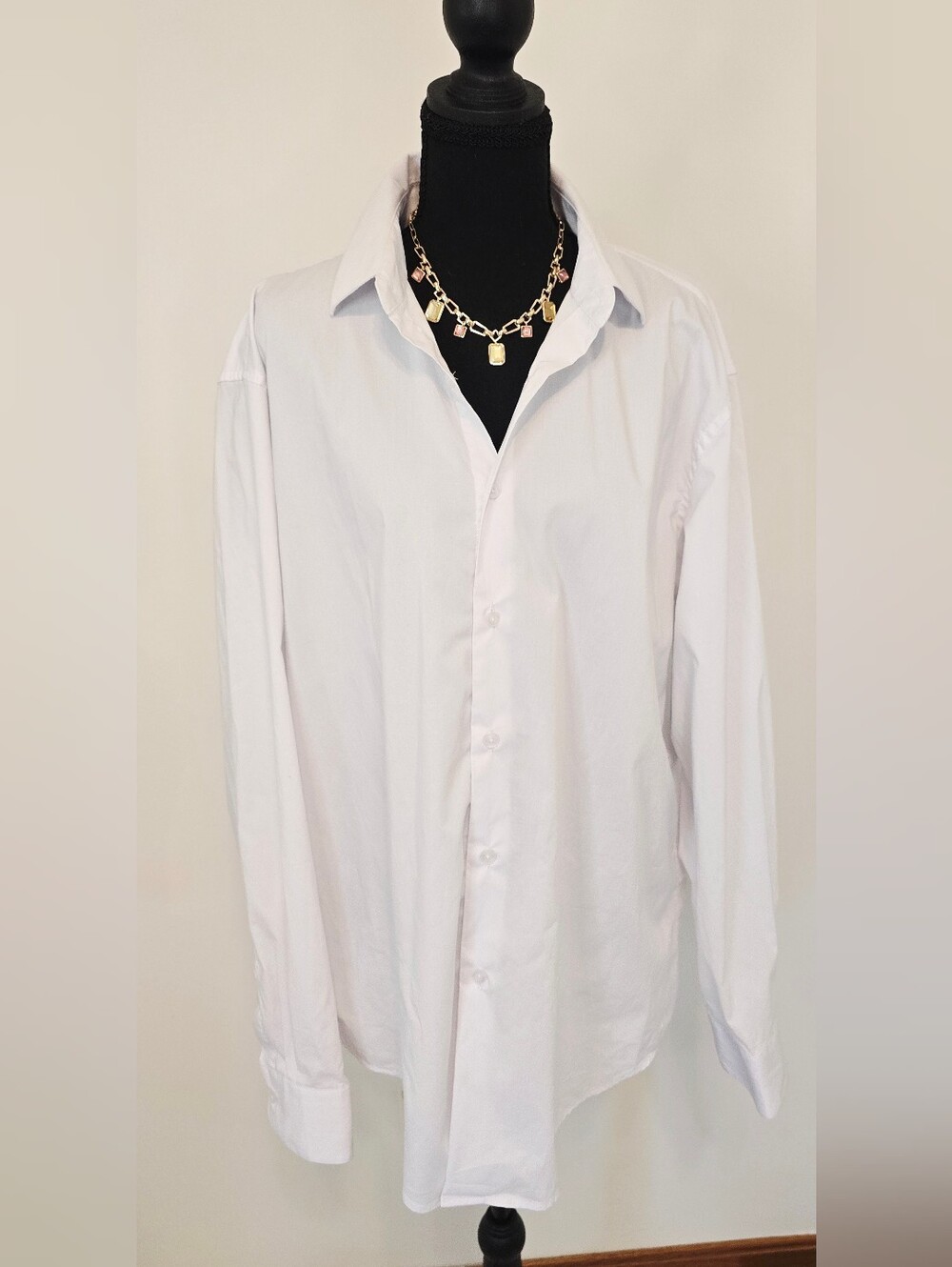 Lucky Brand White Slim Fit Stretch Button Down Shirt Business Casual Classic - Picture 4 of 9